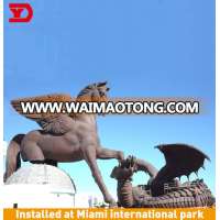 High quality Custom large bronze sculptures dragon and horse statue