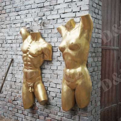 modern style bronze crafts life size male and female torso statue