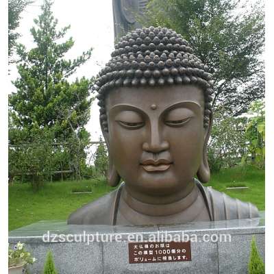 temple garden building metal brass buddha head statues